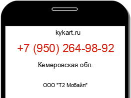 Информация о номере телефона +7 (950) 264-98-92: регион, оператор