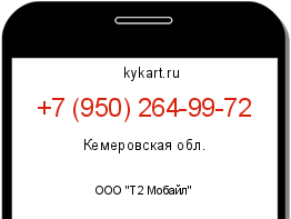 Информация о номере телефона +7 (950) 264-99-72: регион, оператор