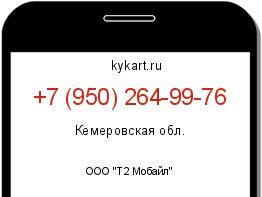 Информация о номере телефона +7 (950) 264-99-76: регион, оператор