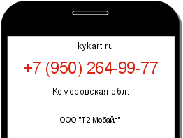 Информация о номере телефона +7 (950) 264-99-77: регион, оператор