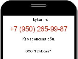 Информация о номере телефона +7 (950) 265-99-87: регион, оператор
