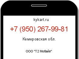 Информация о номере телефона +7 (950) 267-99-81: регион, оператор