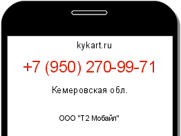 Информация о номере телефона +7 (950) 270-99-71: регион, оператор
