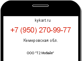 Информация о номере телефона +7 (950) 270-99-77: регион, оператор
