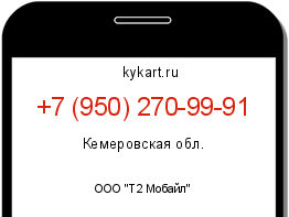 Информация о номере телефона +7 (950) 270-99-91: регион, оператор