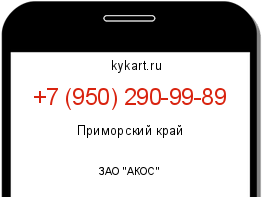 Информация о номере телефона +7 (950) 290-99-89: регион, оператор