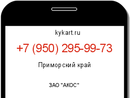 Информация о номере телефона +7 (950) 295-99-73: регион, оператор