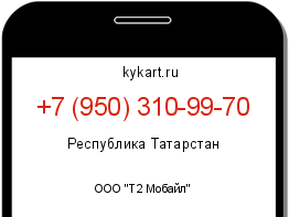 Информация о номере телефона +7 (950) 310-99-70: регион, оператор