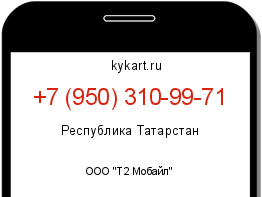 Информация о номере телефона +7 (950) 310-99-71: регион, оператор