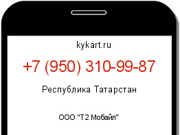 Информация о номере телефона +7 (950) 310-99-87: регион, оператор