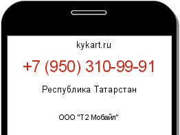 Информация о номере телефона +7 (950) 310-99-91: регион, оператор