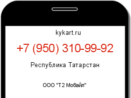 Информация о номере телефона +7 (950) 310-99-92: регион, оператор