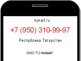 Информация о номере телефона +7 (950) 310-99-97: регион, оператор