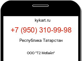 Информация о номере телефона +7 (950) 310-99-98: регион, оператор