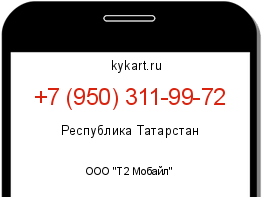 Информация о номере телефона +7 (950) 311-99-72: регион, оператор