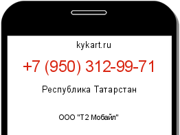 Информация о номере телефона +7 (950) 312-99-71: регион, оператор