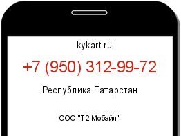 Информация о номере телефона +7 (950) 312-99-72: регион, оператор
