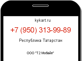 Информация о номере телефона +7 (950) 313-99-89: регион, оператор