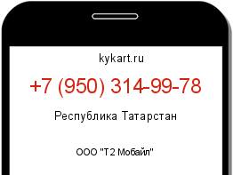 Информация о номере телефона +7 (950) 314-99-78: регион, оператор