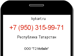 Информация о номере телефона +7 (950) 315-99-71: регион, оператор