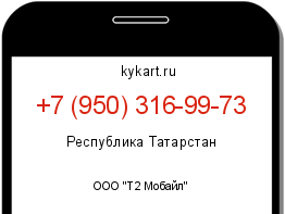Информация о номере телефона +7 (950) 316-99-73: регион, оператор