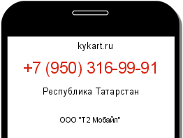 Информация о номере телефона +7 (950) 316-99-91: регион, оператор