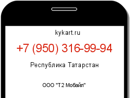 Информация о номере телефона +7 (950) 316-99-94: регион, оператор