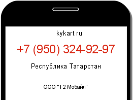 Информация о номере телефона +7 (950) 324-92-97: регион, оператор