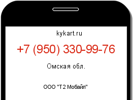 Информация о номере телефона +7 (950) 330-99-76: регион, оператор