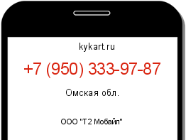 Информация о номере телефона +7 (950) 333-97-87: регион, оператор