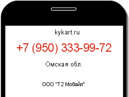 Информация о номере телефона +7 (950) 333-99-72: регион, оператор