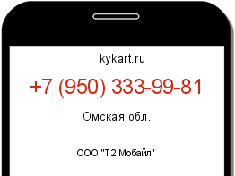 Информация о номере телефона +7 (950) 333-99-81: регион, оператор