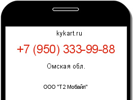 Информация о номере телефона +7 (950) 333-99-88: регион, оператор