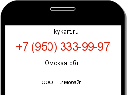 Информация о номере телефона +7 (950) 333-99-97: регион, оператор