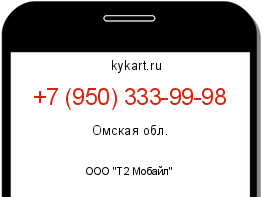 Информация о номере телефона +7 (950) 333-99-98: регион, оператор