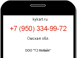 Информация о номере телефона +7 (950) 334-99-72: регион, оператор