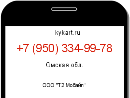 Информация о номере телефона +7 (950) 334-99-78: регион, оператор