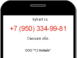Информация о номере телефона +7 (950) 334-99-81: регион, оператор