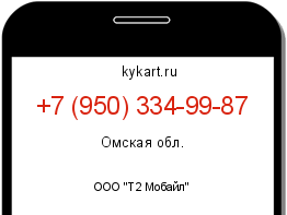 Информация о номере телефона +7 (950) 334-99-87: регион, оператор