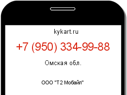 Информация о номере телефона +7 (950) 334-99-88: регион, оператор