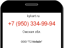 Информация о номере телефона +7 (950) 334-99-94: регион, оператор