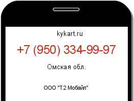 Информация о номере телефона +7 (950) 334-99-97: регион, оператор