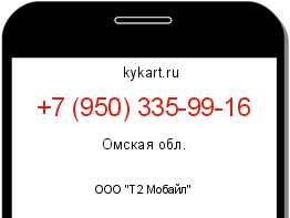 Информация о номере телефона +7 (950) 335-99-16: регион, оператор