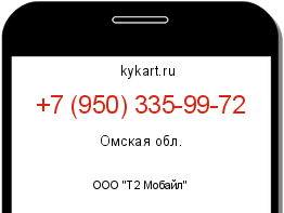 Информация о номере телефона +7 (950) 335-99-72: регион, оператор