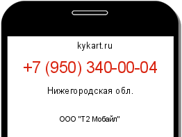 Информация о номере телефона +7 (950) 340-00-04: регион, оператор