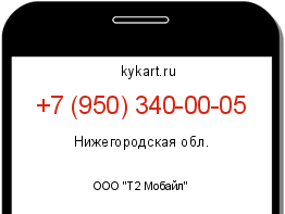 Информация о номере телефона +7 (950) 340-00-05: регион, оператор