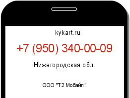 Информация о номере телефона +7 (950) 340-00-09: регион, оператор