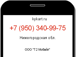 Информация о номере телефона +7 (950) 340-99-75: регион, оператор