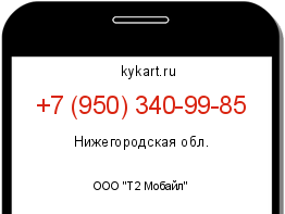 Информация о номере телефона +7 (950) 340-99-85: регион, оператор