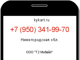 Информация о номере телефона +7 (950) 341-99-70: регион, оператор